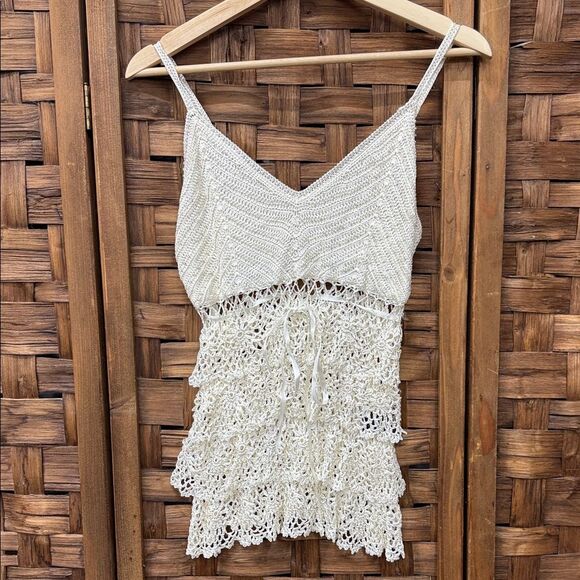 New Look Elegant White Crochet Women’s Top - Picture 1 of 3